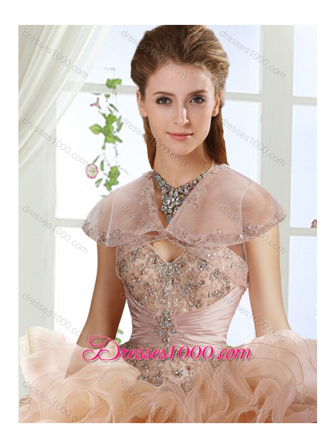 Elegant Big Puffy Rolling Flowers Detachable Quinceanera Dresses with Beading and Appliques