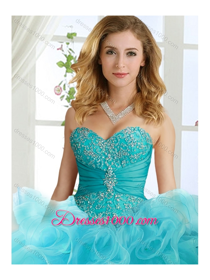 Elegant Big Puffy Rolling Flowers Detachable Quinceanera Dresses with Beading and Appliques