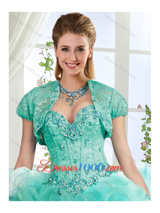 Feminine Visible Boning Beaded Detachable Quinceanera Dress in Rolling Flowers