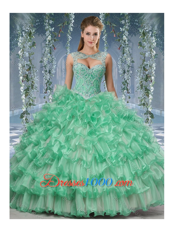 Lovely Big Puffy Quinceanera Dress with Beading and Ruffles