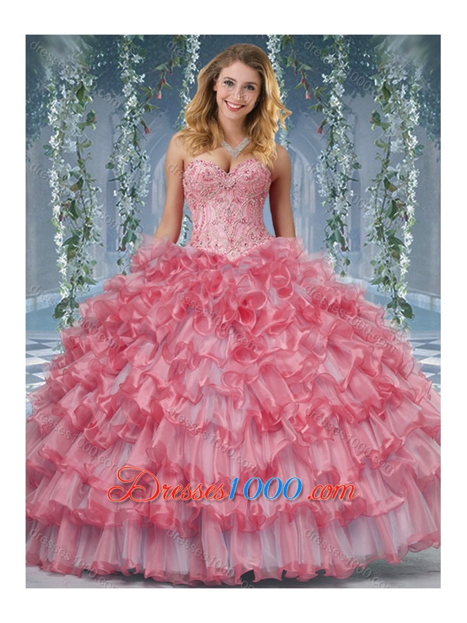 Lovely Big Puffy Quinceanera Dress with Beading and Ruffles