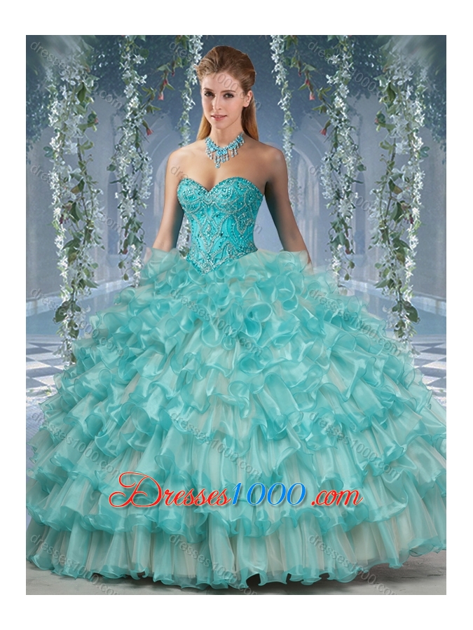 Lovely Big Puffy Quinceanera Dress with Beading and Ruffles