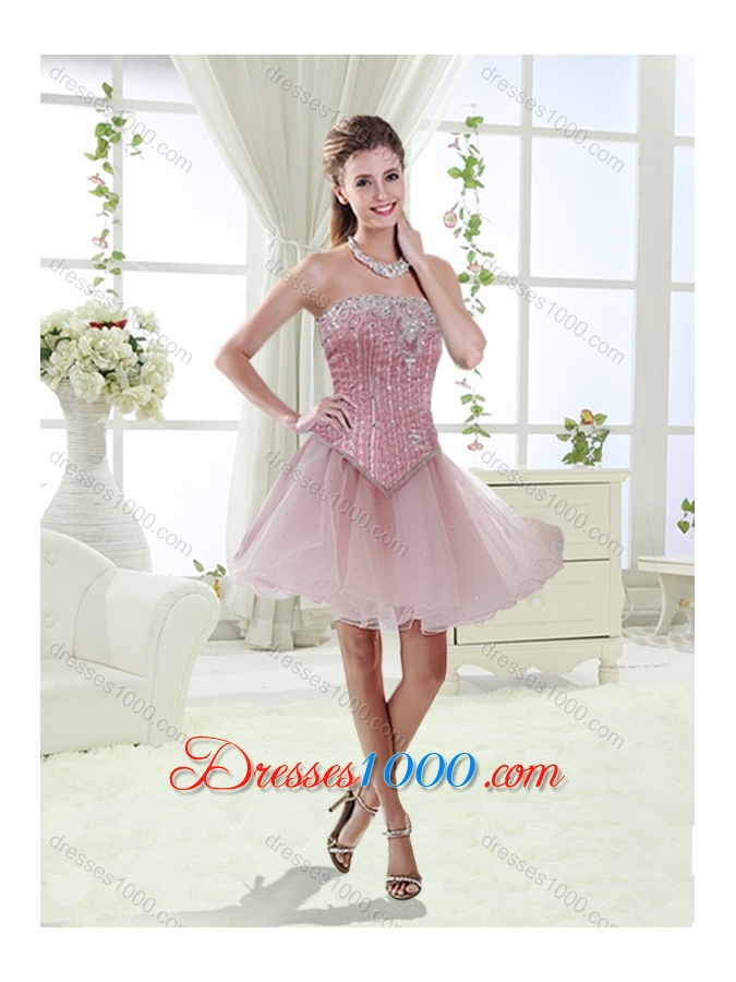 Lovely Brush Train Mint Detachable Quinceanera Dresses with Beading