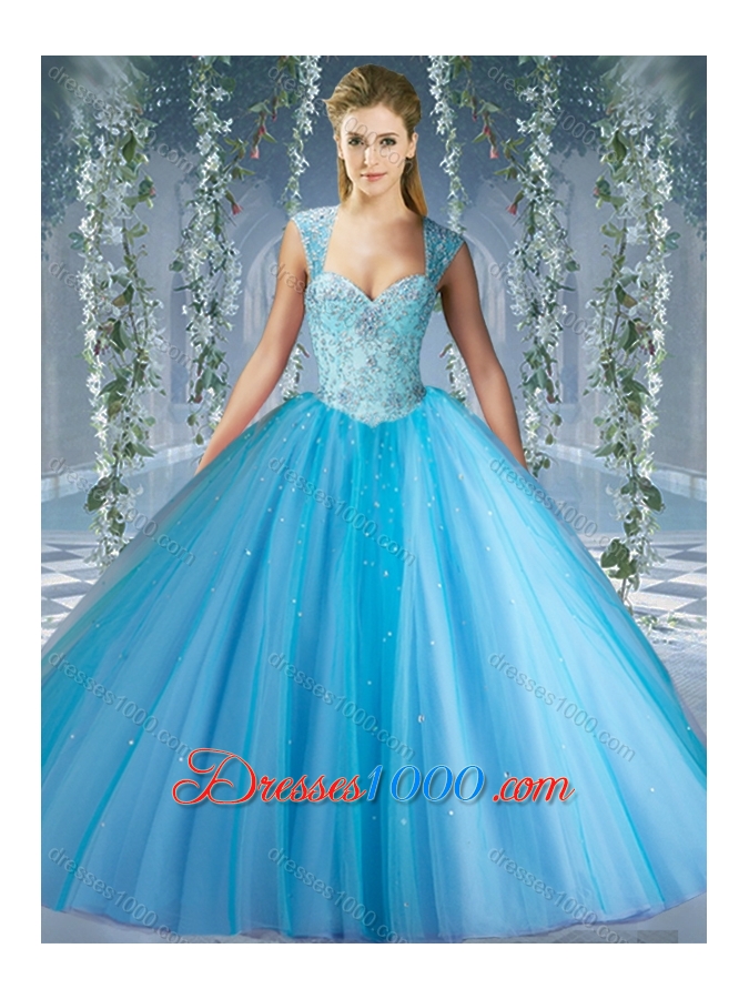 Lovely Pink Big Puffy Beaded Quinceanera Dress