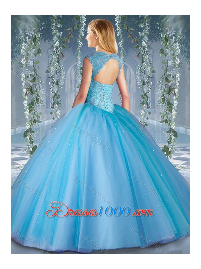 Lovely Pink Big Puffy Beaded Quinceanera Dress