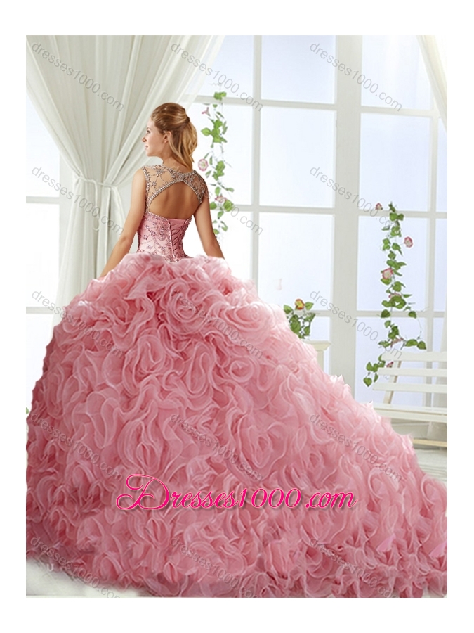 Luxurious See Through Scoop Green Detachable Quinceanera Gowns with Brush Train