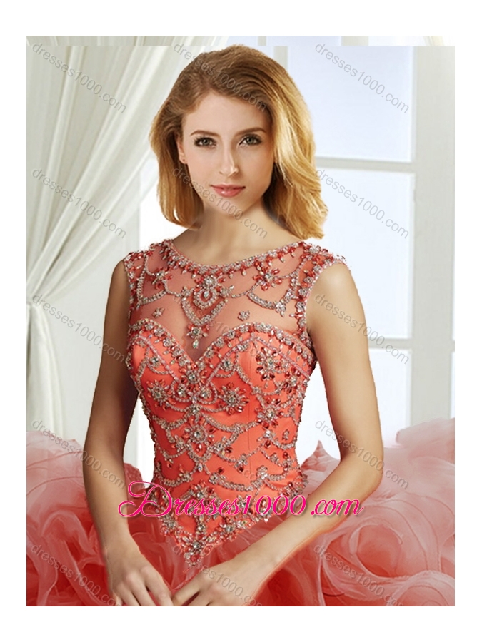 Luxurious See Through Scoop Green Detachable Quinceanera Gowns with Brush Train