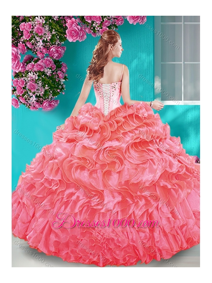 Beaded Bodice Aqua Blue Sweet Fifteen Gown with Removable Skirt