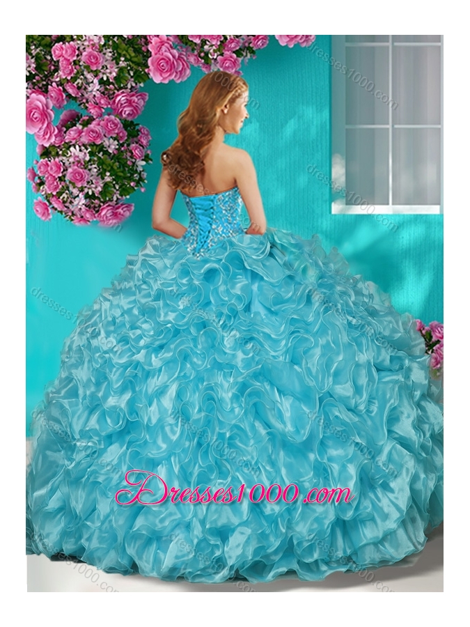 Sophisticated Halter Top Puffy Skirt Quinceanera Dress in Beading and Ruffles