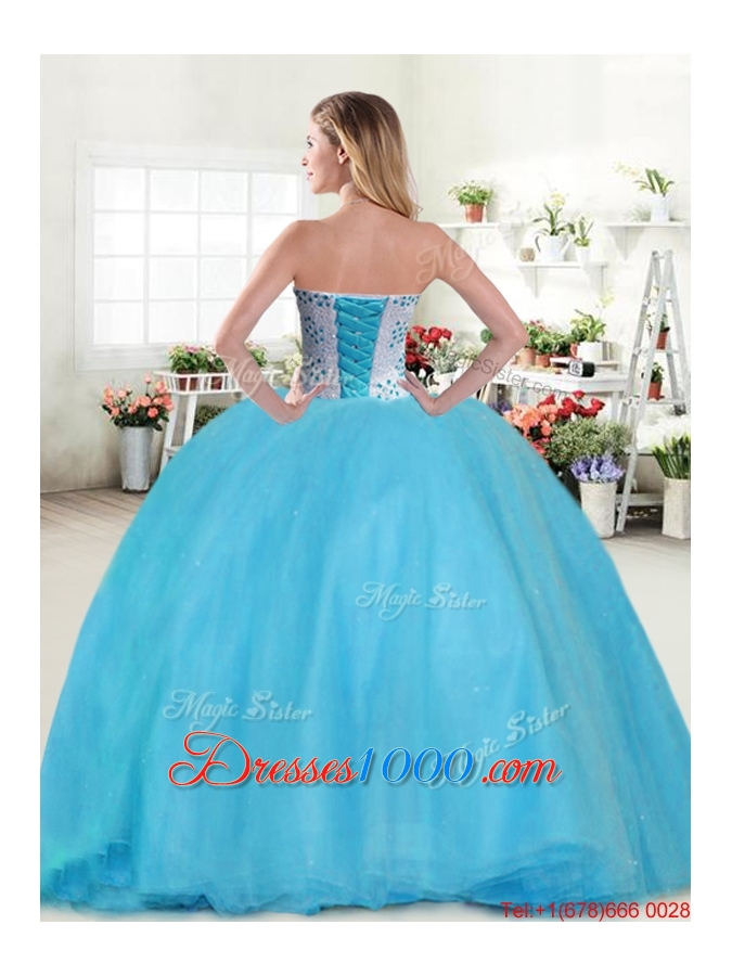 Cheap Beaded Big Puffy Hot Pink Quinceanera Dress for Spring