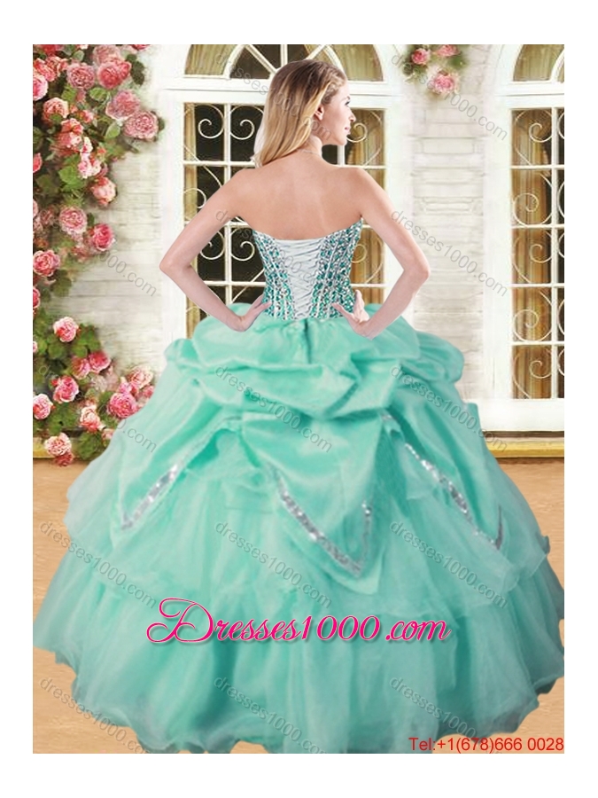 Perfect Visible Boning Puffy Skirt Quinceanera Dress with Beading and Bubbles