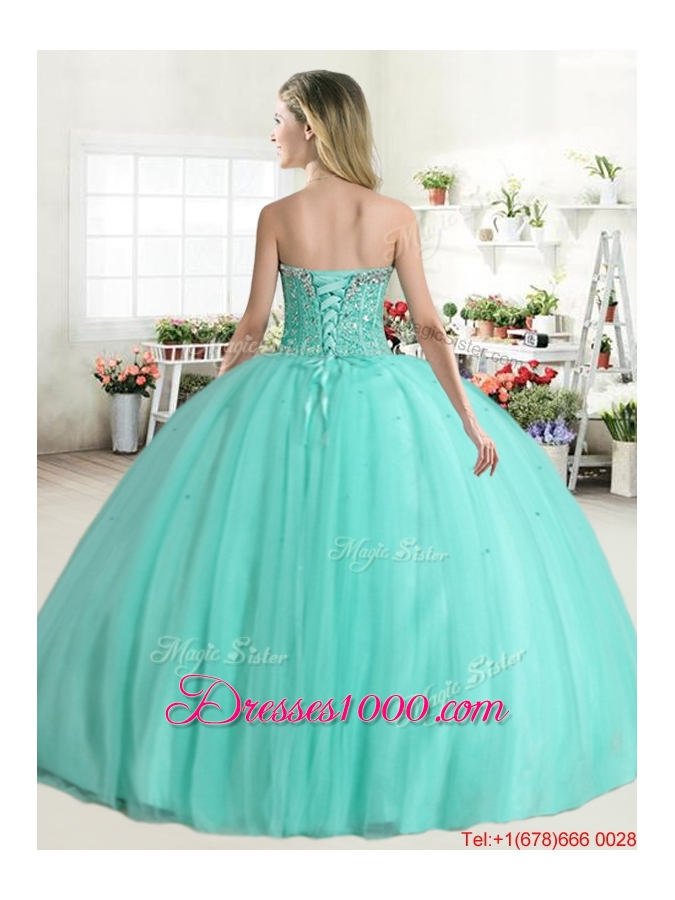 Spring Discount Apple Green Sweet 16 Dress with Beading for 2016