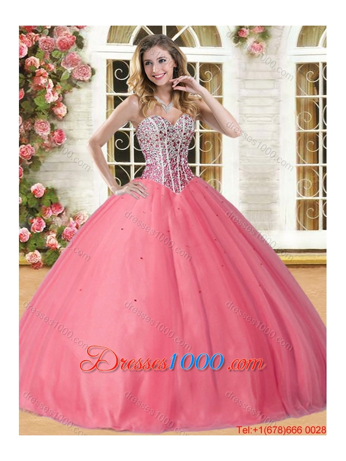 Spring New Style Ball Gown Beaded Bodice Tulle Sweet 16 Dress
