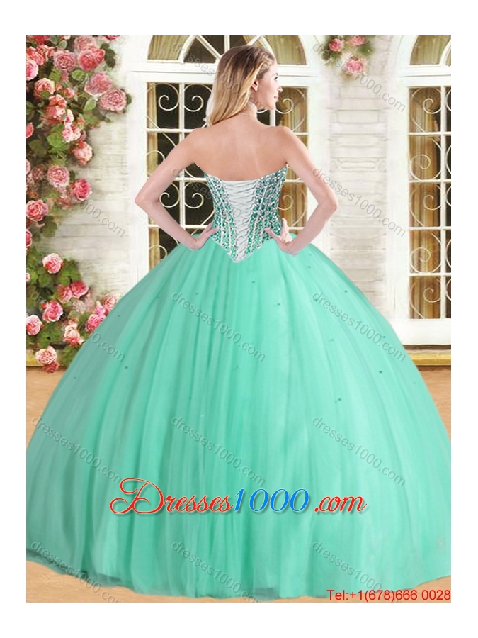 Spring New Style Ball Gown Beaded Bodice Tulle Sweet 16 Dress