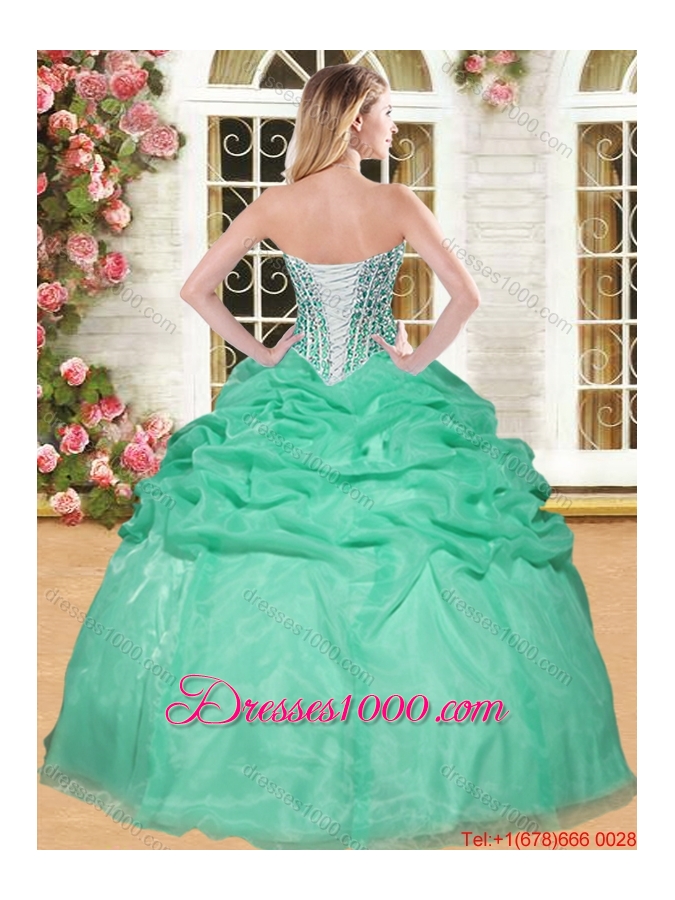 Unique Sweetheart Beaded Bodice and Bubble Quinceanera Dress in Organza