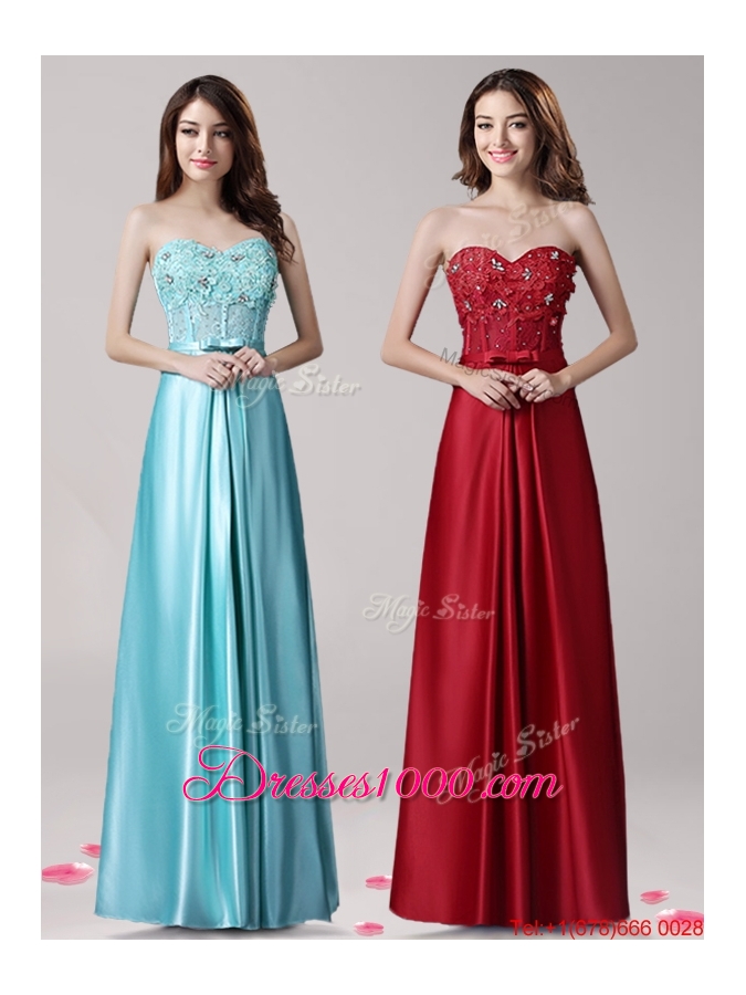 Affordable Beaded and Bowknot Empire Evening Dress in Wine Red