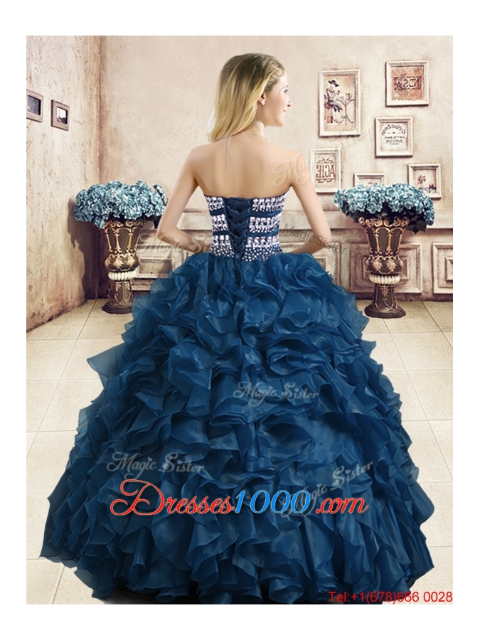 Perfect Beaded and Ruffled Wine Red Quinceanera Dress in Organza