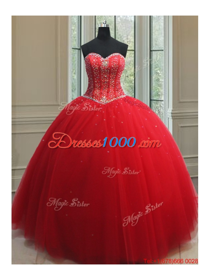 Best Selling Puffy Skirt Visible Boning Beaded Bodice Quinceanera Dress