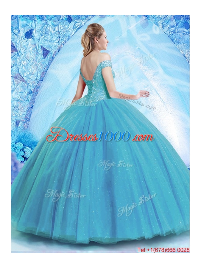 Classical Off the Shoulder Quinceanera Dress with Brush Train