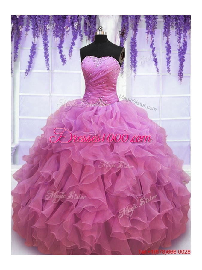 New Arrivals Sweetheart Beaded and Ruffled Quinceanera Gown in Organza