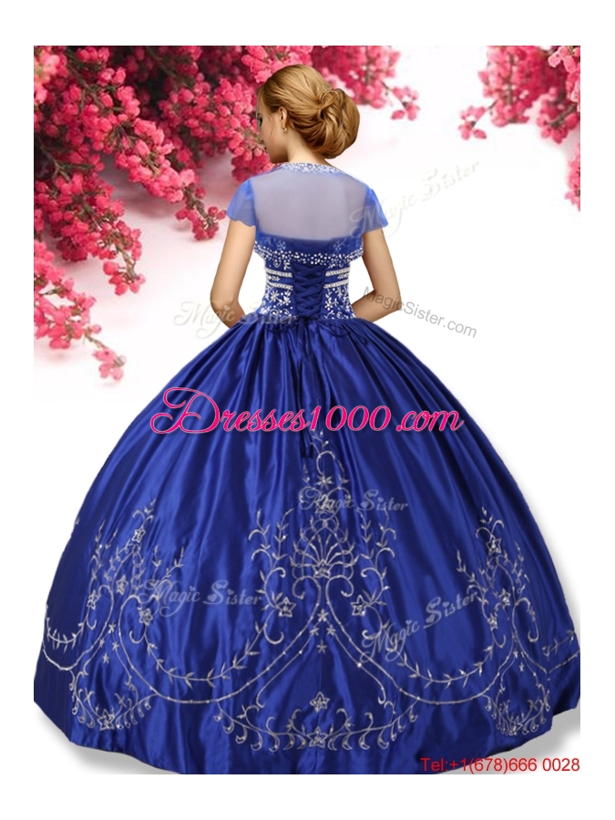 Elegant Big Puffy Turquoise Quinceanera Dress with Beading and Embroidery