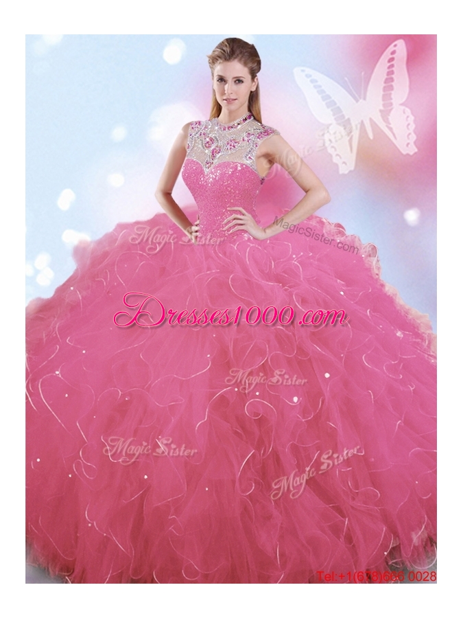 big puffy pink quinceanera dresses