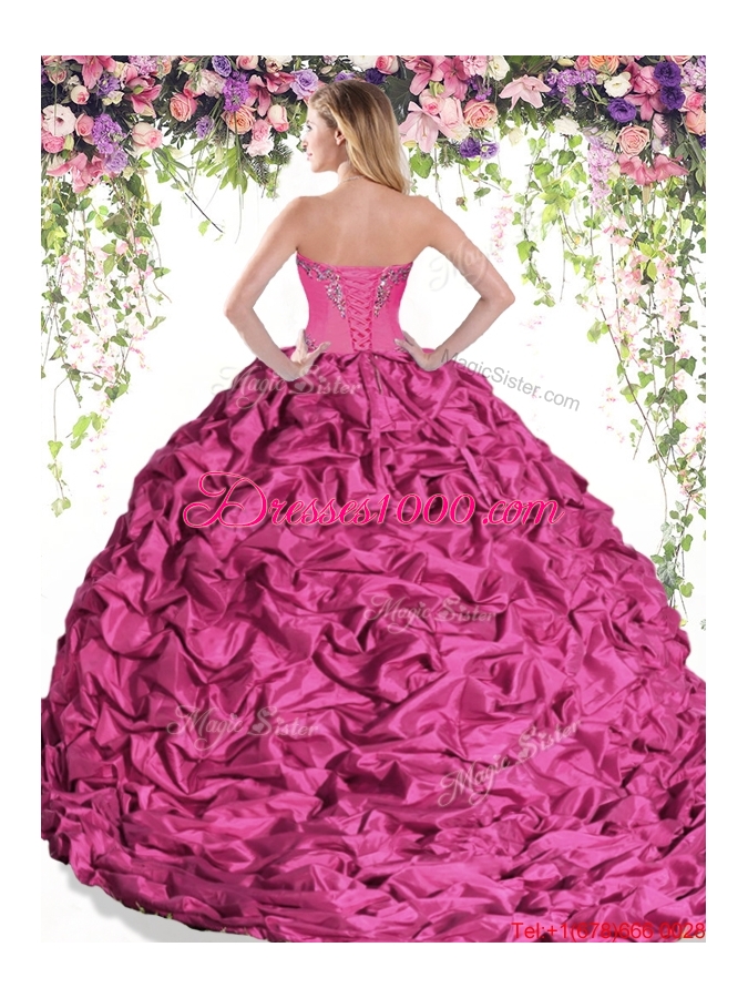 Modest Beaded and Bubble Two Tone Quinceanera Dress in Taffeta