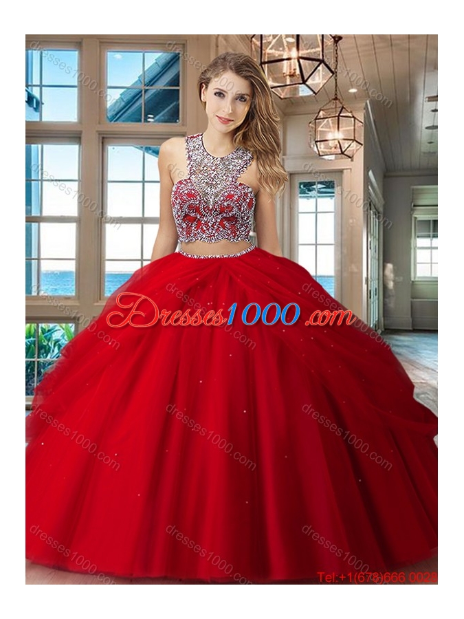 Popular Big Puffy Criss Cross Quinceanera Dress with Beading and Pick Ups