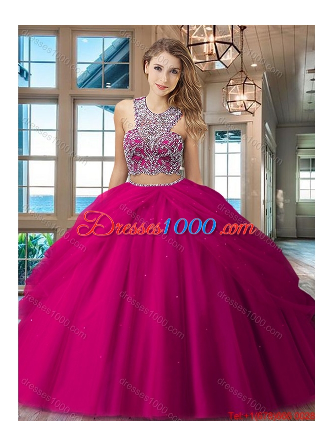 Popular Big Puffy Criss Cross Quinceanera Dress with Beading and Pick Ups