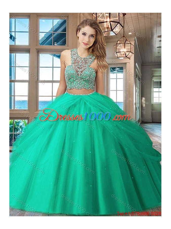 Popular Big Puffy Criss Cross Quinceanera Dress with Beading and Pick Ups