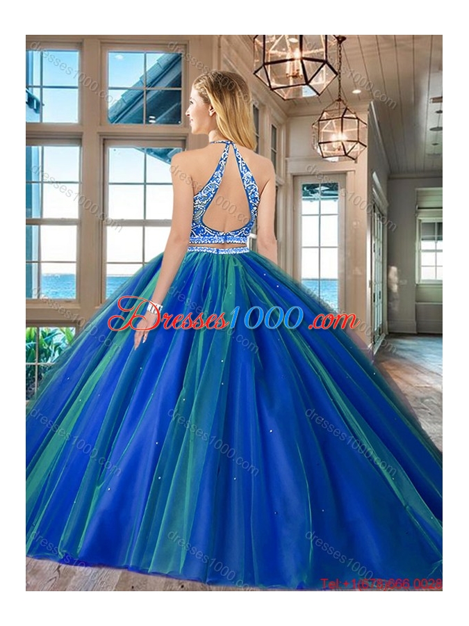 Perfect Really Puffy Brush Train Open Back Fuchsia Quinceanera Dress