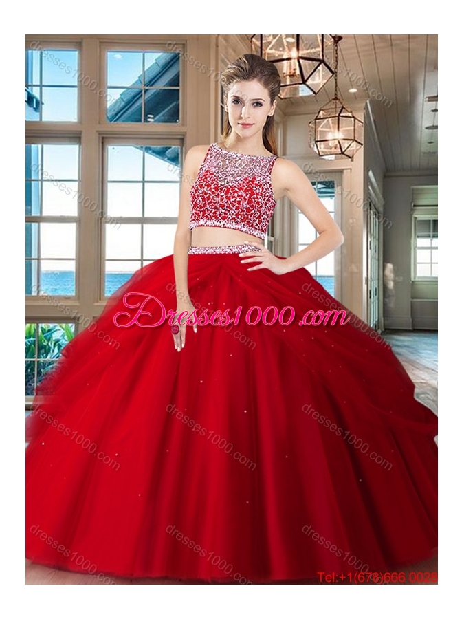 Cheap See Through Side Zipper Quinceanera Dress with Beading and Pick Ups