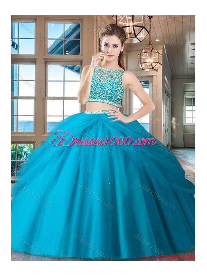 Cheap See Through Side Zipper Quinceanera Dress with Beading and Pick Ups