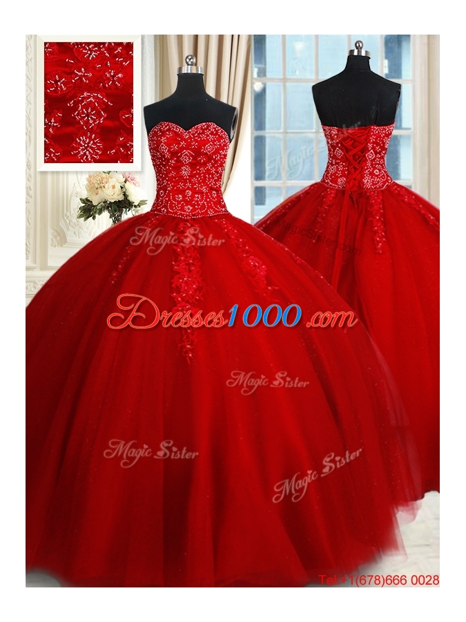 big red quinceanera dresses