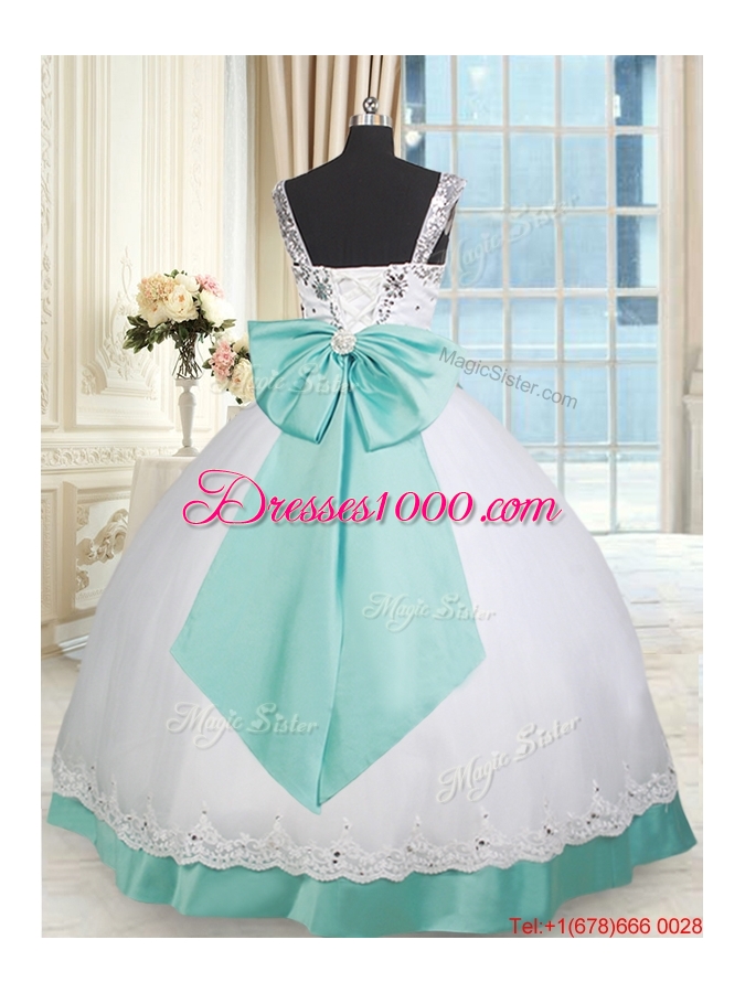 Discount Straps Taffeta and Tulle Quinceanera Dress with Lacework and Bowknot