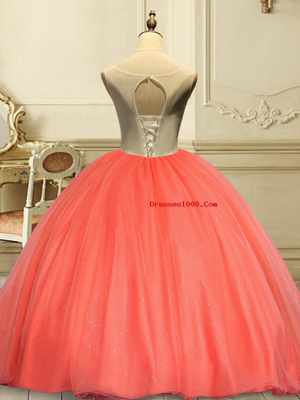 Popular Rose Pink Ball Gowns Appliques Quinceanera Dress Lace Up Organza Sleeveless Floor Length