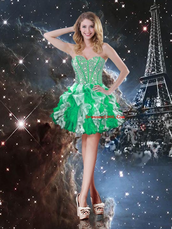 Fantastic Ruffles 15th Birthday Dress Multi-color Lace Up Sleeveless Floor Length