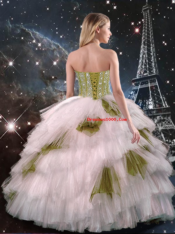 Glamorous Floor Length Champagne Sweet 16 Quinceanera Dress Sweetheart Sleeveless Lace Up