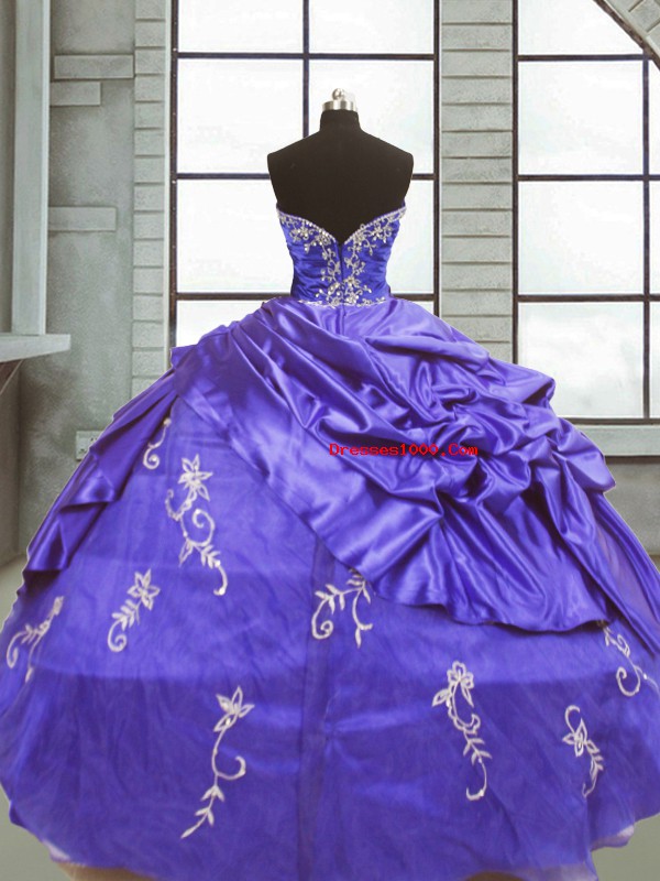 Captivating Floor Length Purple Quince Ball Gowns Strapless Sleeveless Zipper