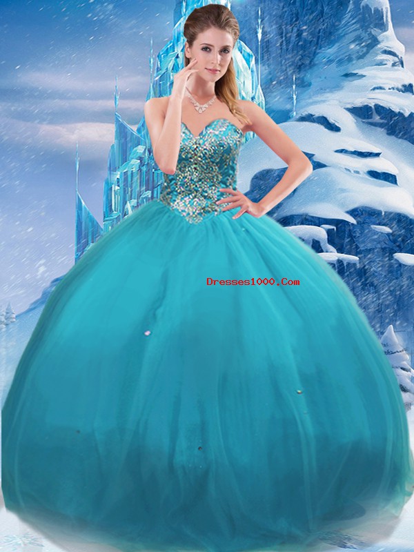 Decent Teal Ball Gowns Appliques Vestidos de Quinceanera Lace Up Tulle Sleeveless Floor Length