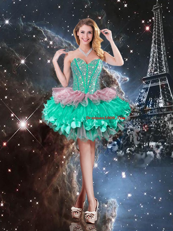 Ball Gowns Sweet 16 Quinceanera Dress Multi-color Sweetheart Organza Sleeveless Floor Length Lace Up