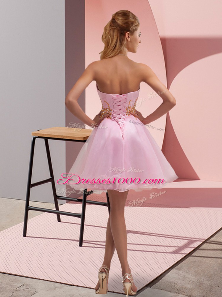 Amazing Sleeveless Mini Length Beading and Ruching Zipper Homecoming Party Dress with Baby Blue