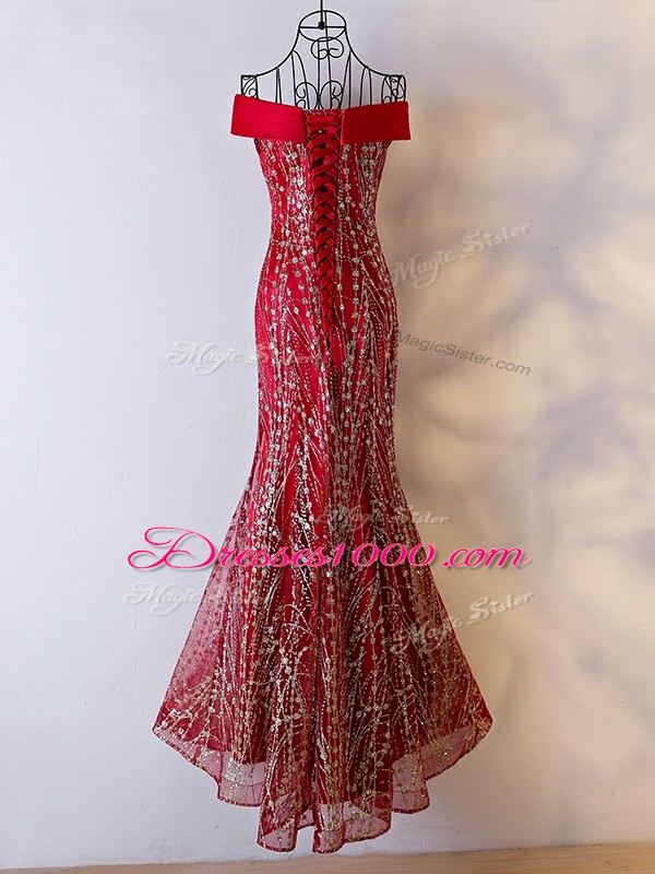 Artistic Floor Length Wine Red Chiffon Sleeveless Beading