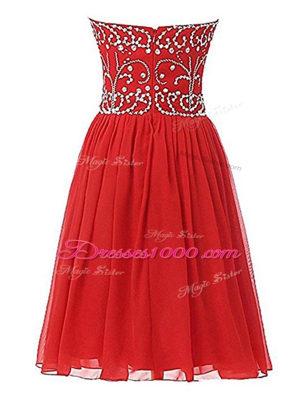 Sleeveless Beading Lace Up Homecoming Dress