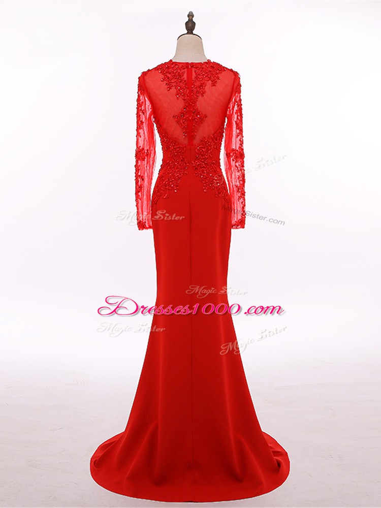 Chiffon Long Sleeves Floor Length Mother of Bride Dresses and Lace and Appliques