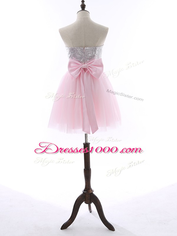Sleeveless Sequins and Bowknot Zipper Custom Made