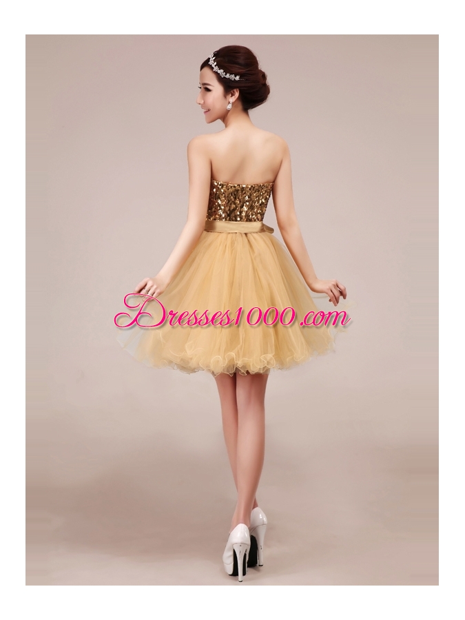 Champagne Evening Party Dresses Prom and Party and For with Beading and Sashes|ribbons Strapless Sleeveless Zipper