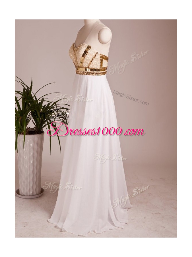 Sweetheart Sleeveless Chiffon Evening Dress Beading Zipper