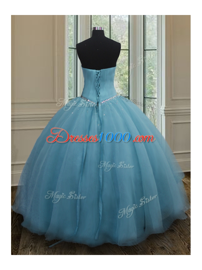 Beauteous Organza Sleeveless Floor Length Vestidos de Quinceanera and Beading