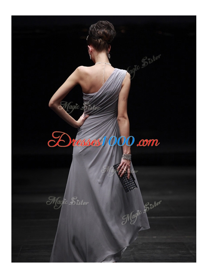 Customized Floor Length Silver Evening Dress Sweetheart Sleeveless Side Zipper